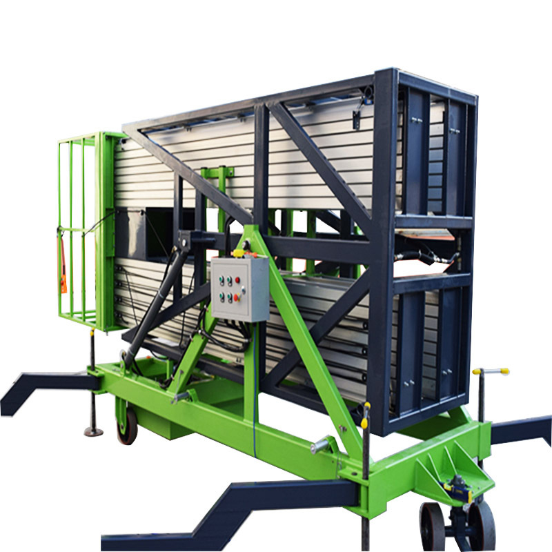 18m Lay Down Vertical Hydraulic Ladder Mast Electric Man Aluminum Alloy Lift Platform